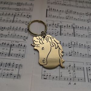 Gold Unicorn Keychain